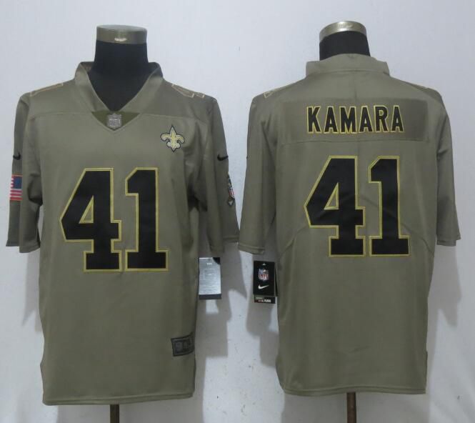 Men New Orleans Saints #41 Kamara Olive Salute To Service New Nike Limited NFL Jerseys->->NFL Jersey